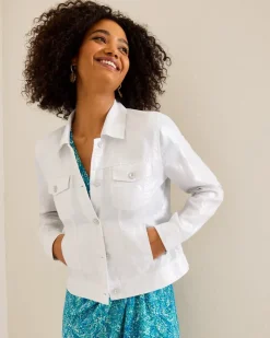 Women Tommy Bahama Jackets<Two Palms Shimmer Linen Jacket