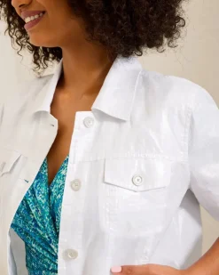 Women Tommy Bahama Jackets<Two Palms Shimmer Linen Jacket