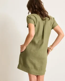 Women Tommy Bahama Dresses<Two Palms Short-Sleeve Linen Collared Dress