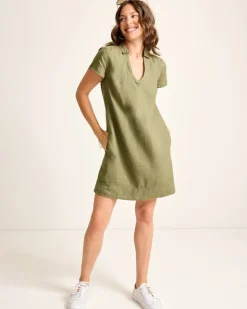 Women Tommy Bahama Dresses<Two Palms Short-Sleeve Linen Collared Dress