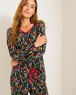 Women Tommy Bahama Sleepwear<Women's Holiday Parrot V-Neck & Pants Family Pajama Set
