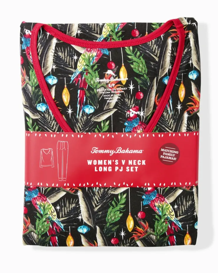 Women Tommy Bahama Sleepwear<Women's Holiday Parrot V-Neck & Pants Family Pajama Set