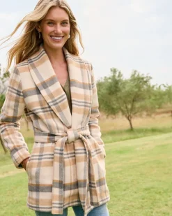 Women Tommy Bahama Jackets<Wooly Plaid Wrap Coat