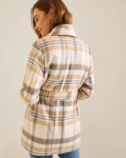 Women Tommy Bahama Jackets<Wooly Plaid Wrap Coat