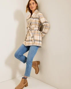 Women Tommy Bahama Jackets<Wooly Plaid Wrap Coat