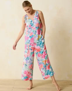 Women Tommy Bahama Sleepwear<Woven Challis Tank & Cropped Pants Pajama Set