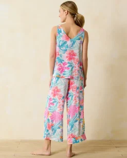 Women Tommy Bahama Sleepwear<Woven Challis Tank & Cropped Pants Pajama Set